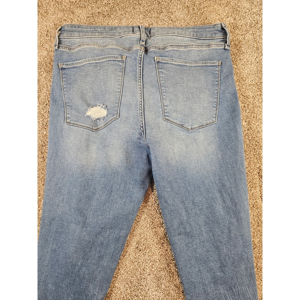 Abercrombie & Fitch Simone High Rise Ankle Distressed Jeans Blue 32 14R - Picture 7 of 15